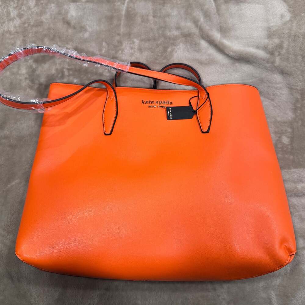 Kate Spade Super Cute Orange Leather Tote Bag